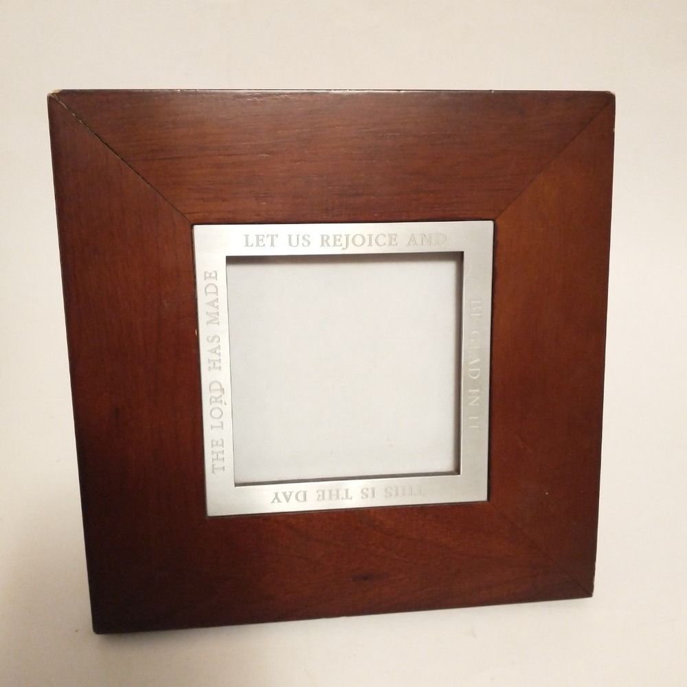 Vintage Zondervan Psalm 118:24 Religious Wood Picture Frame Silver Inset 8x8